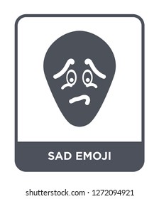 sad emoji icon vector on white background, sad emoji trendy filled icons from Emoji collection, sad emoji simple element illustration