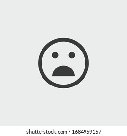 ícono de emoji triste. vector emoji triste sobre fondo gris
