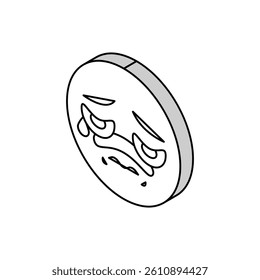 sad emoji isometric icon vector. sad emoji sign. isolated symbol illustration