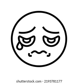 sad emoji line icon vector. sad emoji sign. isolated contour symbol black illustration