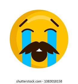 Sad emoji with a mustache