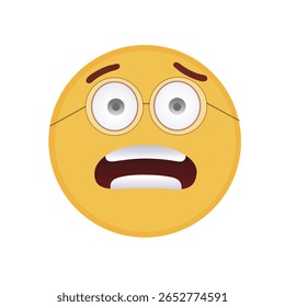 sad emoji sticker design, Yellow emoji. Funny emoticons faces with facial expressions