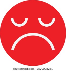 Triste Emoji Ícone Infeliz Vetor Ilustração plana