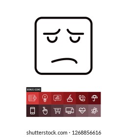 Sad emoji vector icon