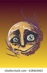 sad emoji, vector painting