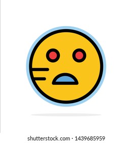 Sad, Emojis, School Abstract Circle Background Flat color Icon