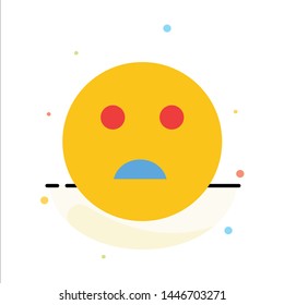 Sad, Emojis, School Abstract Flat Color Icon Template