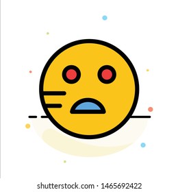 Sad, Emojis, School Abstract Flat Color Icon Template. Vector Icon Template background