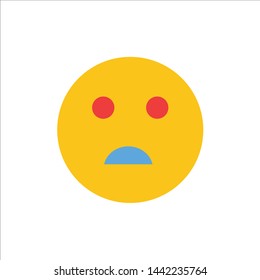 Sad, Emojis, School  Flat Color Icon. Vector icon banner Template