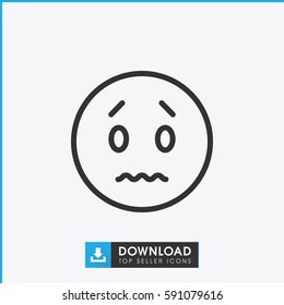 sad emot icon. Simple outline sad emot vector icon. On white background.
