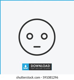 sad emot icon. Simple outline sad emot vector icon. On white background.