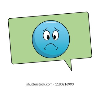 Sad emoticon in bubble