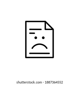 Sad Emoticon Corrupted Broken File Icon Outline Clip Art