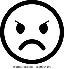 Sad emoticon emoji icon. Sad emoticon icon expression isolated on transparent background. Disappointment, unhappy, sadness emoticon with a downturned mouth vector illustration.