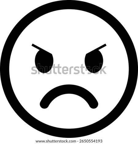 Sad emoticon emoji icon. Sad emoticon icon expression isolated on transparent background. Disappointment, unhappy, sadness emoticon with a downturned mouth vector illustration.