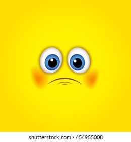 Sad emoticon, emoji, smiley - vector illustration