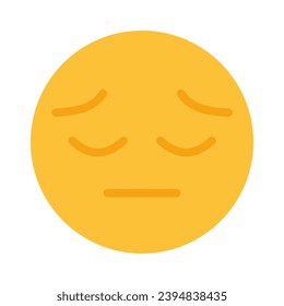 Sad emoticon. Express emotions, online communication, correspondence, chat, texting, mail, send, upset, no mood, offended, sympathy. Colorful icon on white background - Shutterstock ID 2394838435