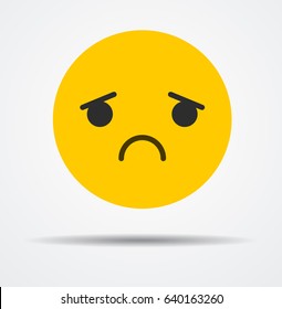 Sad Emoticon In A Flat Design