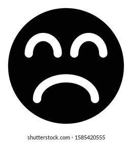 sad emoticon glyph vector design