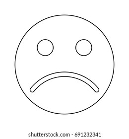 Sad emoticon icon .