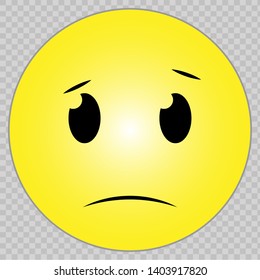 Sad emoticon icon cartoon style.Vector