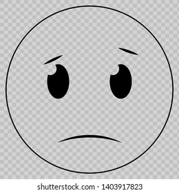 Sad emoticon icon cartoon style.Vector