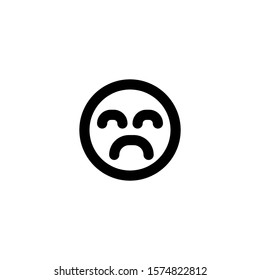 sad emoticon icon. linear style sign for mobile concepts and web design. Outline vector sad emoticon icon. Symbols, logo illustrations. Vector image