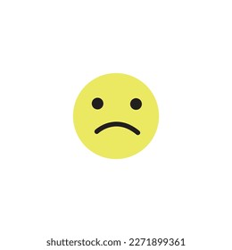 
Sad emoticon icon is not happy or disappointed