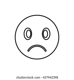 Sad emoticon icon, outline style