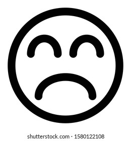 sad emoticon icon outline vector design
