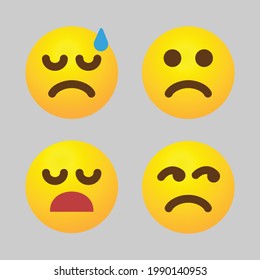sad emoticon icon stock vector illustration flat design