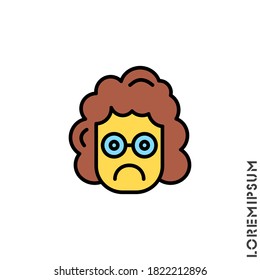 Sad Emoticon Icon Vector Illustration