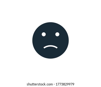 Sad Emoticon Icon Vector Logo Template Illustration Design