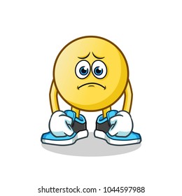 sad emoticon mascot vector cartoon illustration