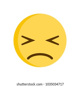 Sad emoticon. Regret emoji smiley vector icon