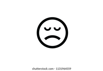 Sad emoticon smile facial expression