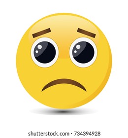 Sad Emoticon. Sorrowful Emoji Vector Illustration.