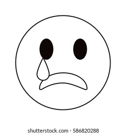 sad emoticon style thin line