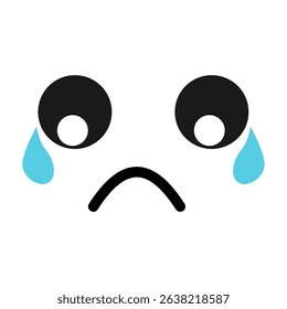 Sad emoticon with tears, expressing sorrow, emotion, and disappointment.