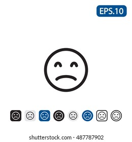 Sad emoticon. Vector illustration. 