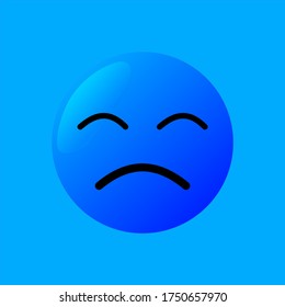 Sad emoticon. vector illustration. big emoticon