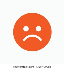 Sad Emoticon - Vector Illustration In Glyph Style for Design and Websites, Presentation or Application.