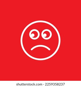 Sad emoticons, common graphic resources, vector illustrations.