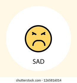 Sad emotion concept line icon. Simple element illustration. Sad emotion concept outline symbol design. Can be used for web and mobile UI/UX . Modern vector style. 