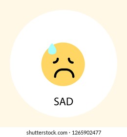 Sad emotion concept line icon. Simple element illustration. Sad emotion concept outline symbol design. Can be used for web and mobile UI/UX . Modern vector style. 