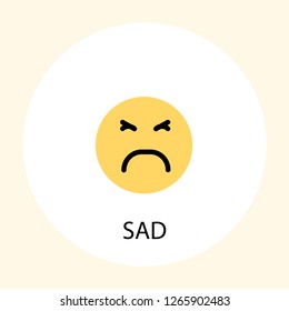 Sad emotion concept line icon. Simple element illustration. Sad emotion concept outline symbol design. Can be used for web and mobile UI/UX . Modern vector style. 