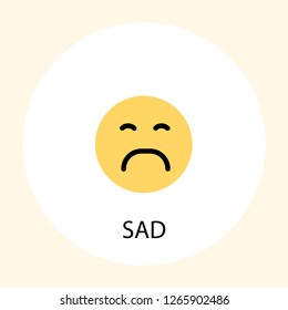 Sad emotion concept line icon. Simple element illustration. Sad emotion concept outline symbol design. Can be used for web and mobile UI/UX . Modern vector style. 