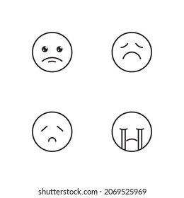 Sad Emotion icon design vector illustration Template