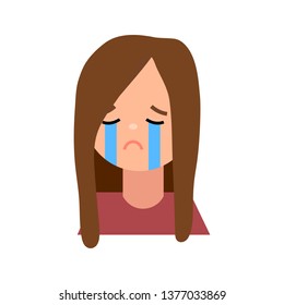 Sad emotion isolated on white background vector illustration flat desing