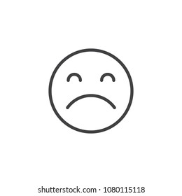 Sad Emotion outline icon. linear style sign for mobile concept and web design. Sad smile simple line vector icon. Symbol, logo illustration. Pixel perfect vector graphics